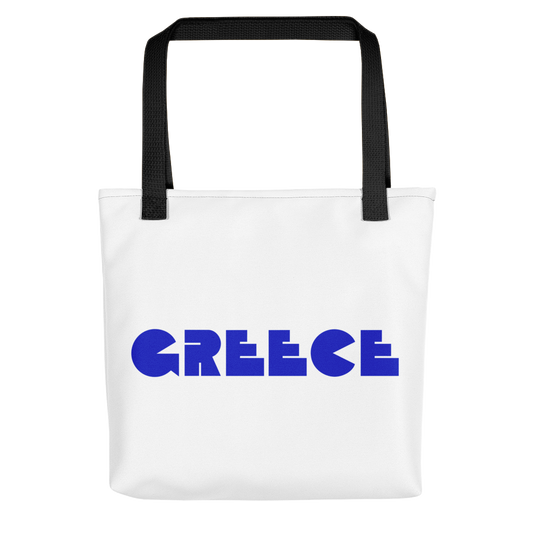 GREECE Retro Blue Logo Tote Bag