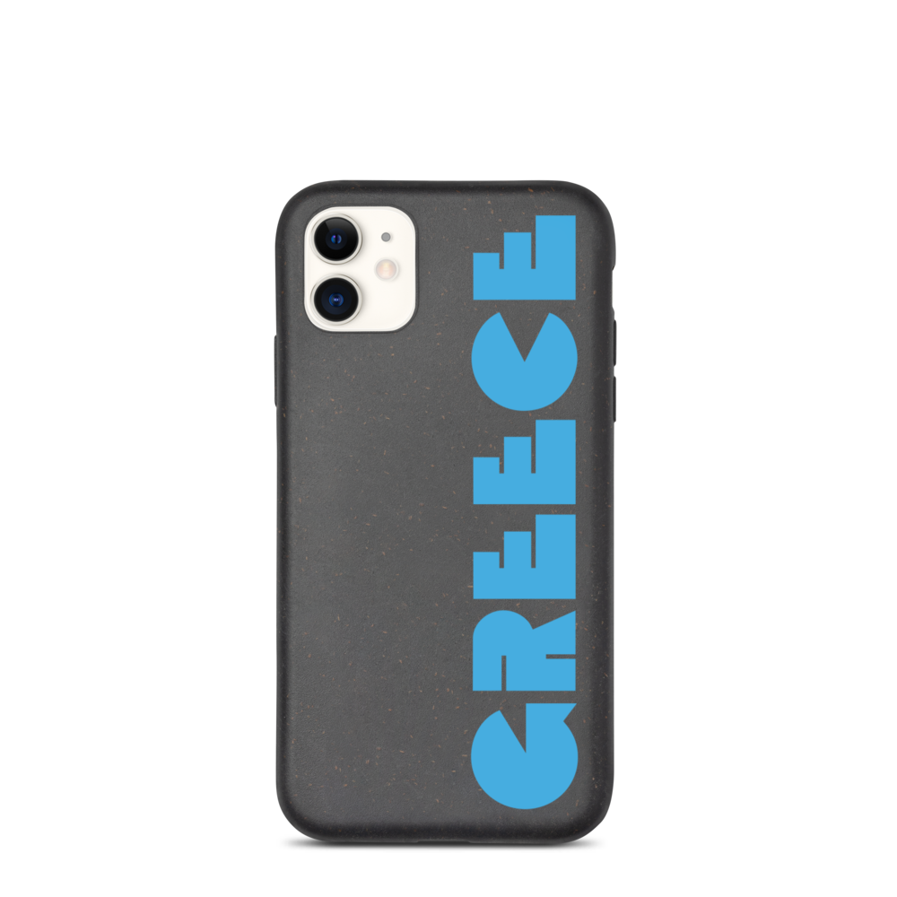 GREECE Retro Cyan Logo Biodegradable Phone Case
