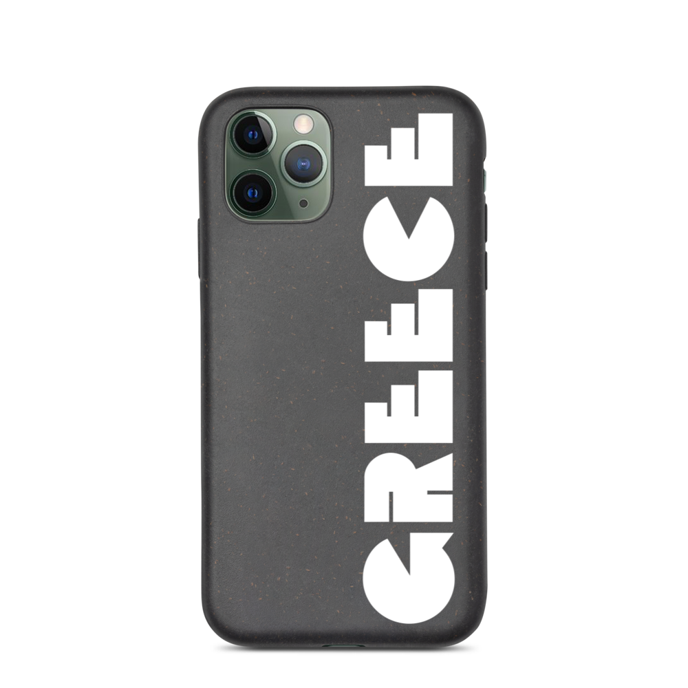 GREECE Retro White Logo Biodegradable Phone Case