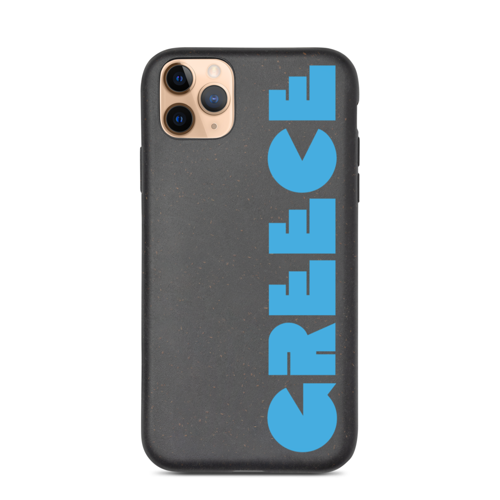 GREECE Retro Cyan Logo Biodegradable Phone Case