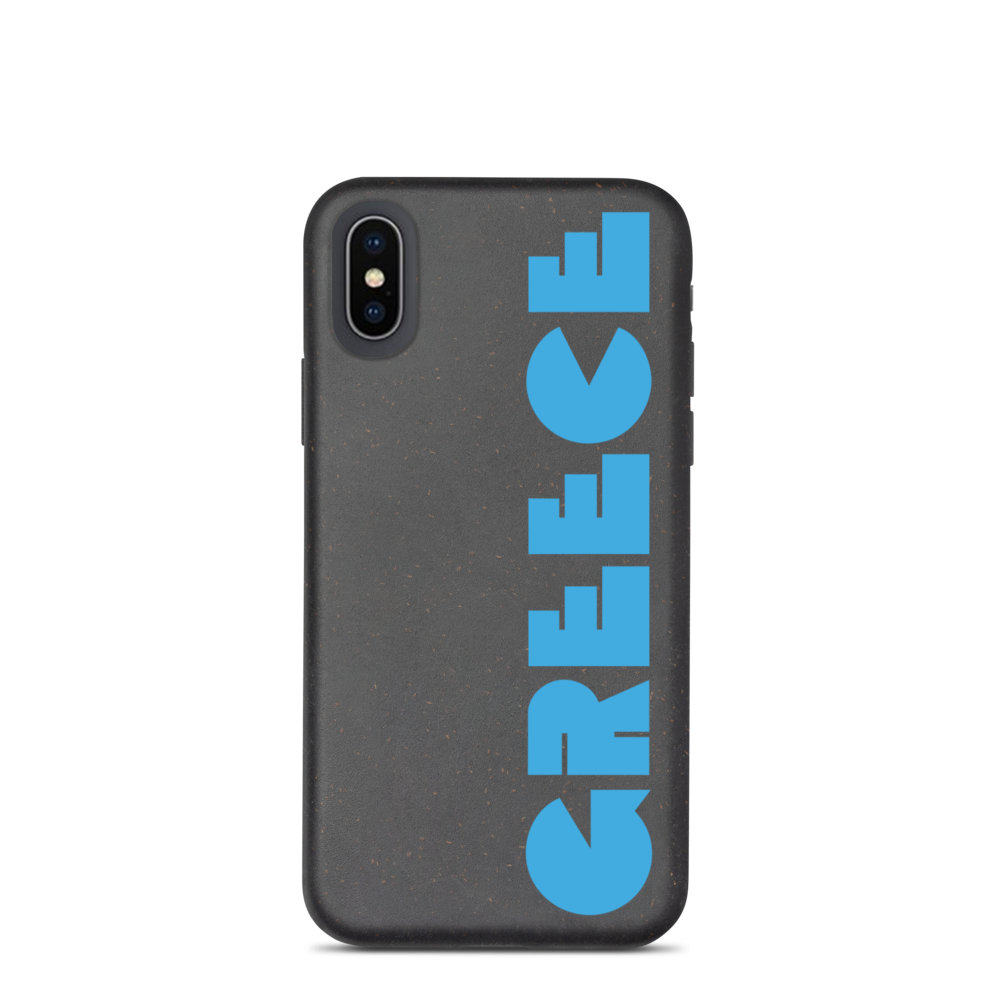 GREECE Retro Cyan Logo Biodegradable Phone Case