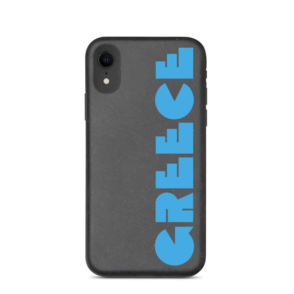 GREECE Retro Cyan Logo Biodegradable Phone Case