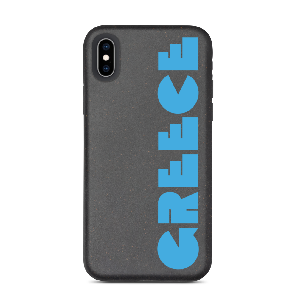 GREECE Retro Cyan Logo Biodegradable Phone Case