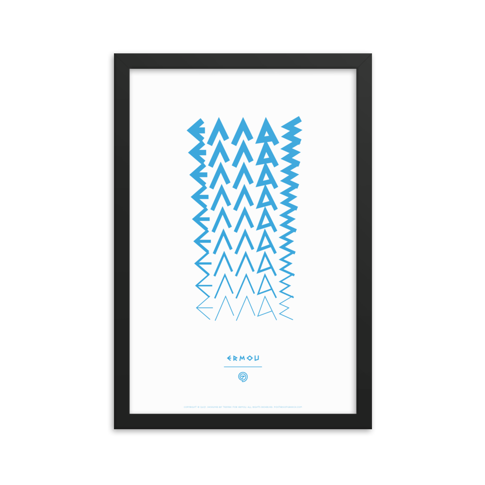 ELLAS Framed Poster (Cyan/White)