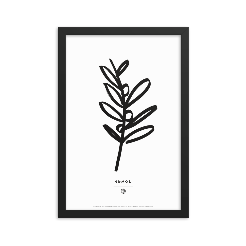 OLIVE BRANCH Framed Poster (Black/White)
