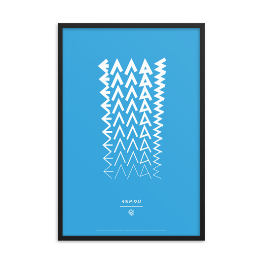 ELLAS Framed Poster (White/Cyan)