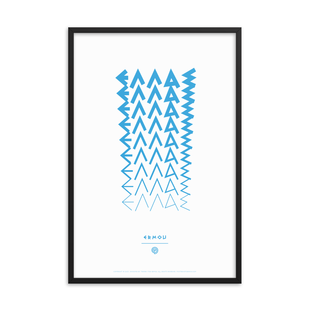 ELLAS Framed Poster (Cyan/White)