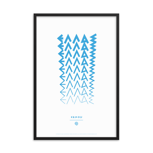 ELLAS Framed Poster (Cyan/White)