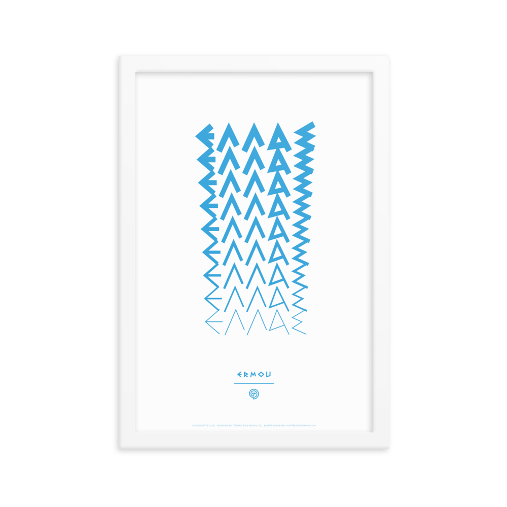 ELLAS Framed Poster (Cyan/White)