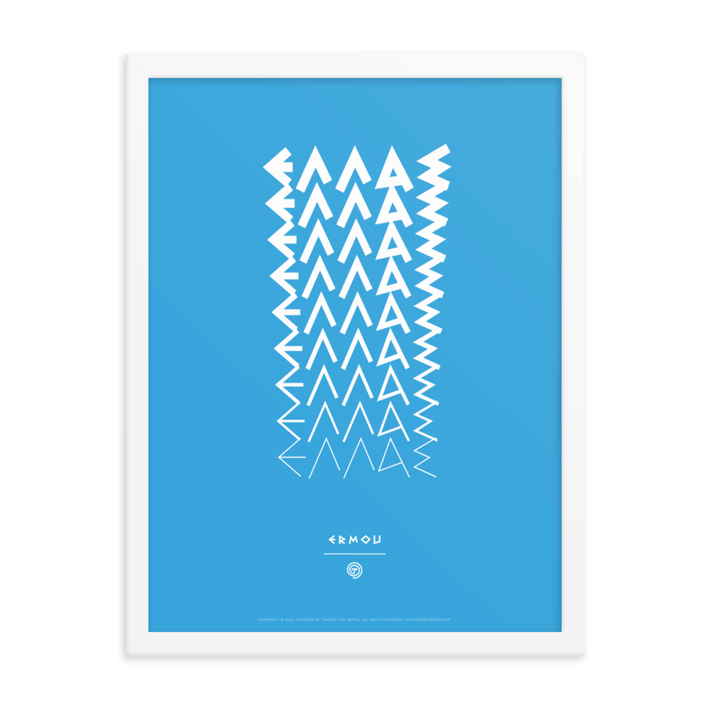 ELLAS Framed Poster (White/Cyan)