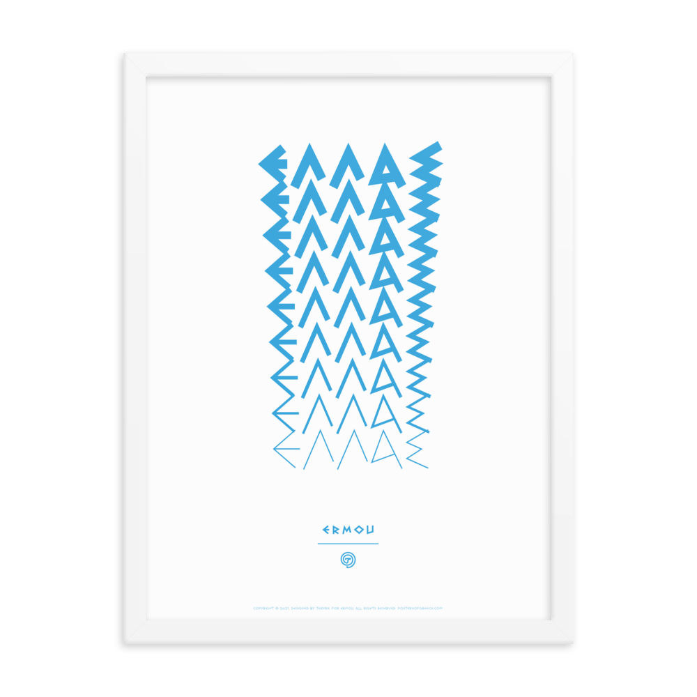 ELLAS Framed Poster (Cyan/White)