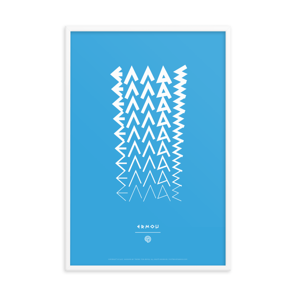 ELLAS Framed Poster (White/Cyan)