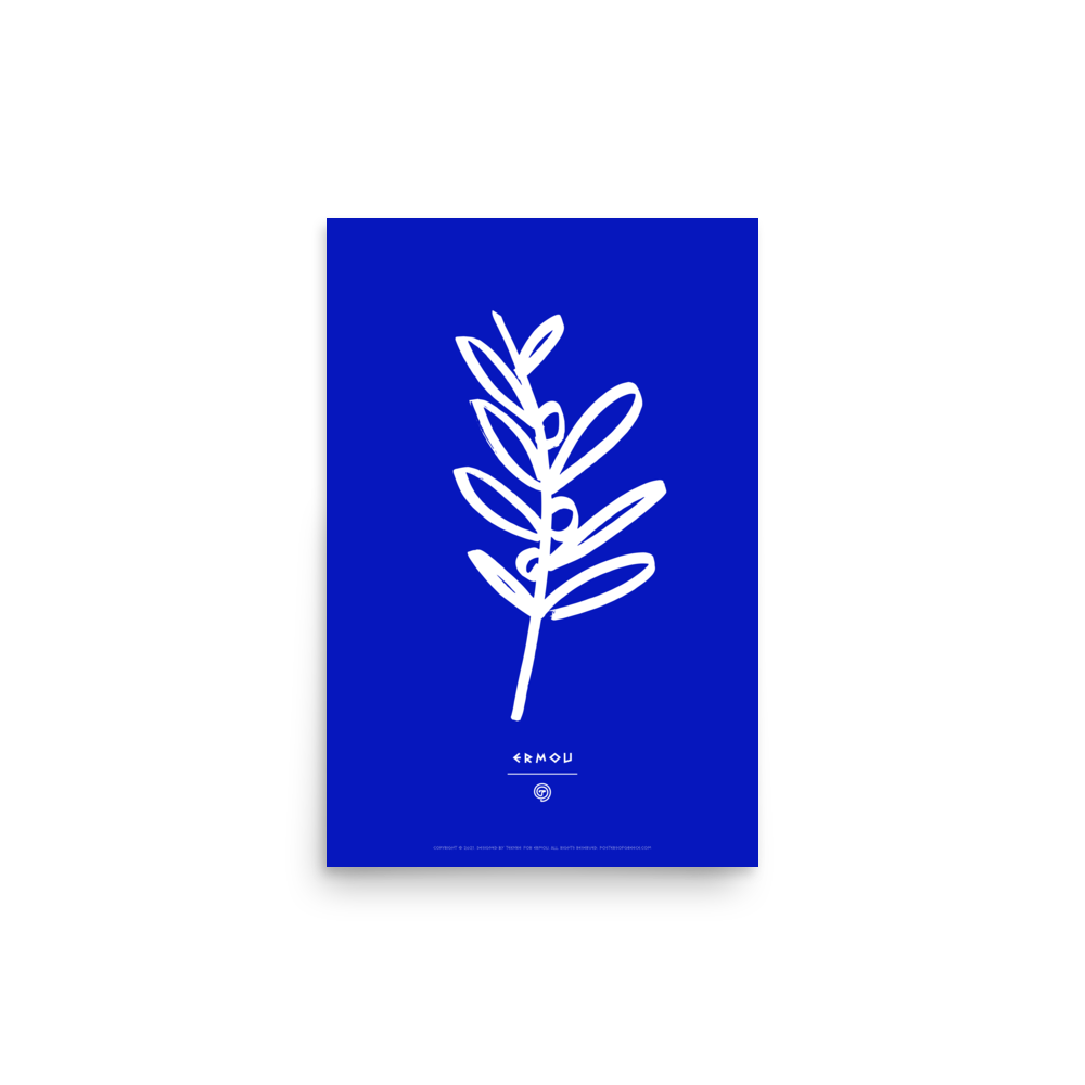OLIVE BRANCH Poster (White/Blue)