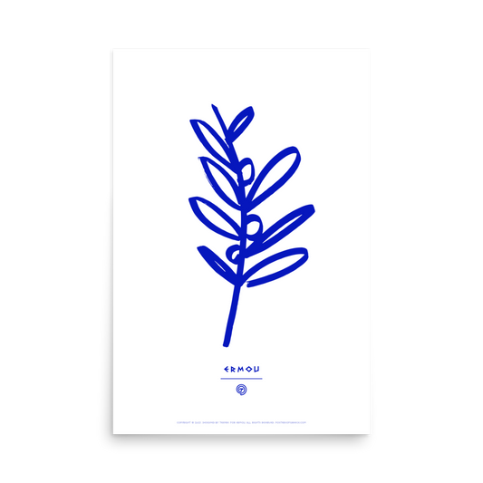 OLIVE BRANCH Poster (Blue/White)