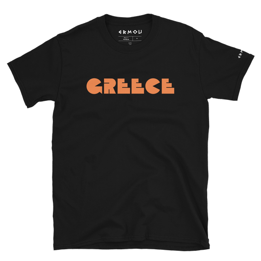 GREECE Retro Orange Logo Dark Tee