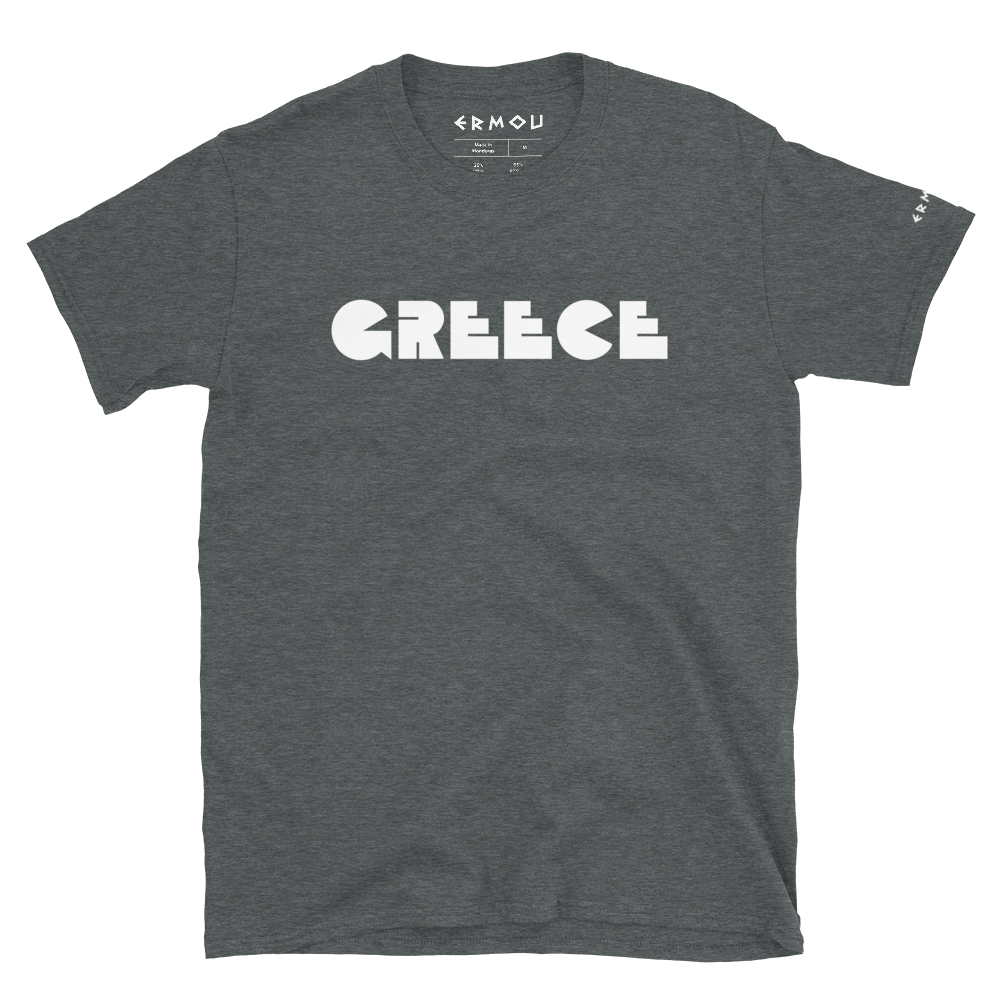 GREECE Retro White Logo Dark Tee