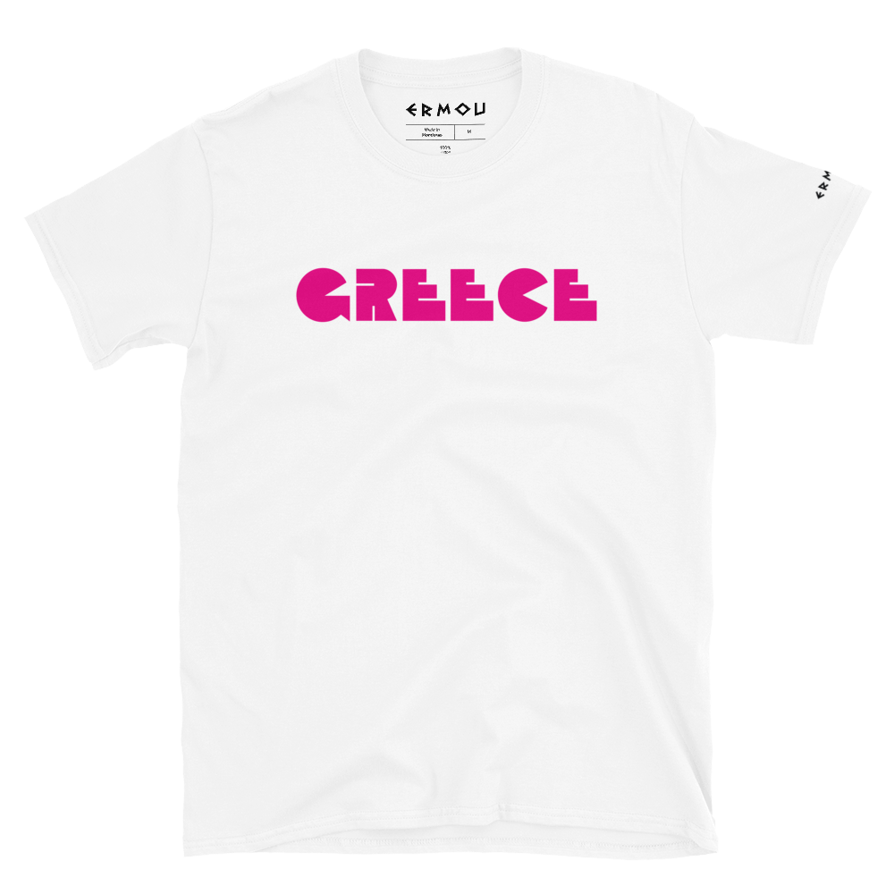 GREECE Retro Pink Logo Light Tee