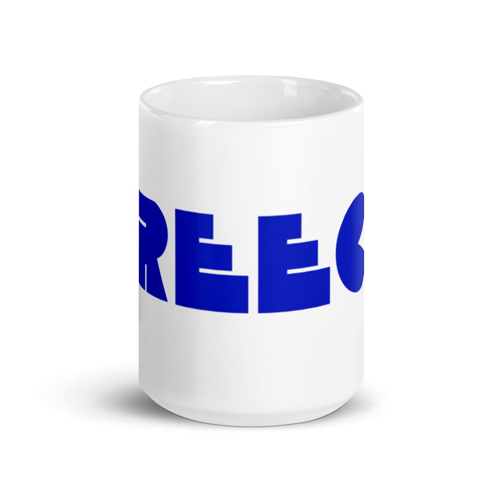 GREECE Retro Blue Logo Mug