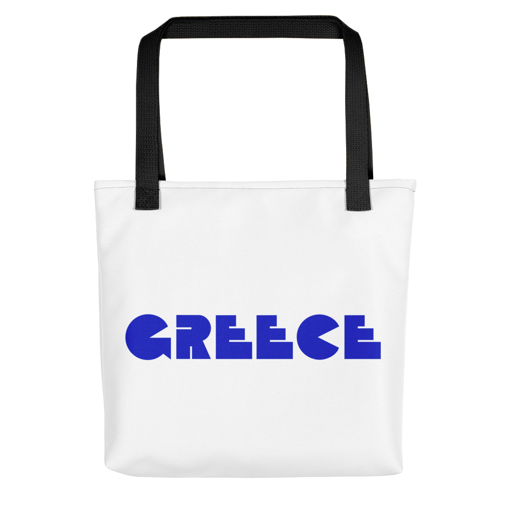 GREECE Retro Blue Logo Tote Bag