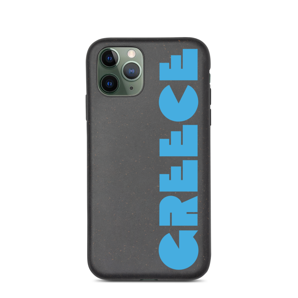 GREECE Retro Cyan Logo Biodegradable Phone Case