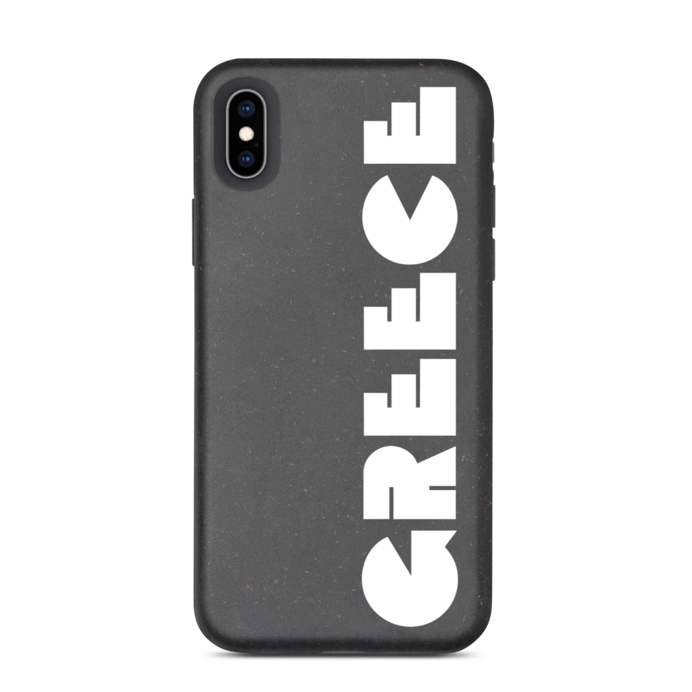 GREECE Retro White Logo Biodegradable Phone Case