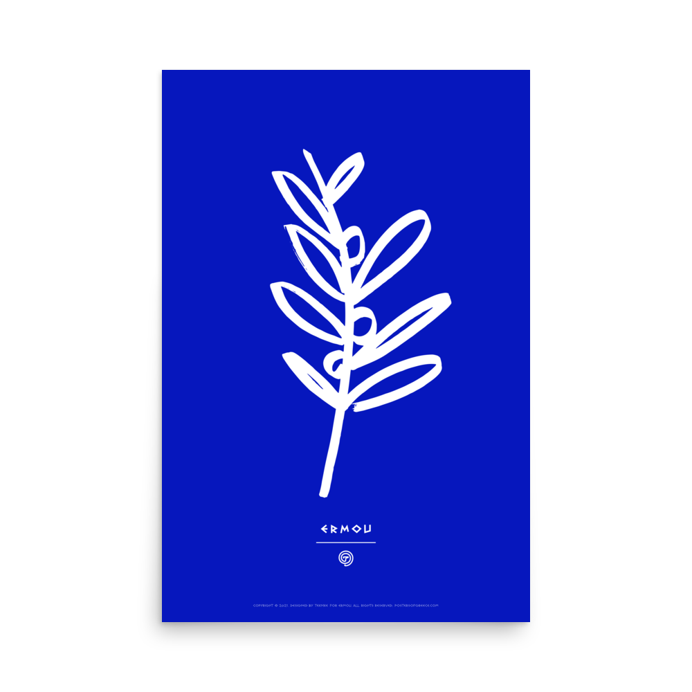 OLIVE BRANCH Poster (White/Blue)