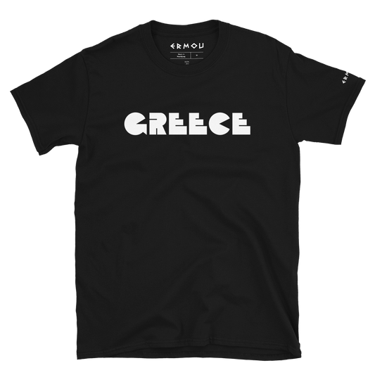 GREECE Retro White Logo Dark Tee