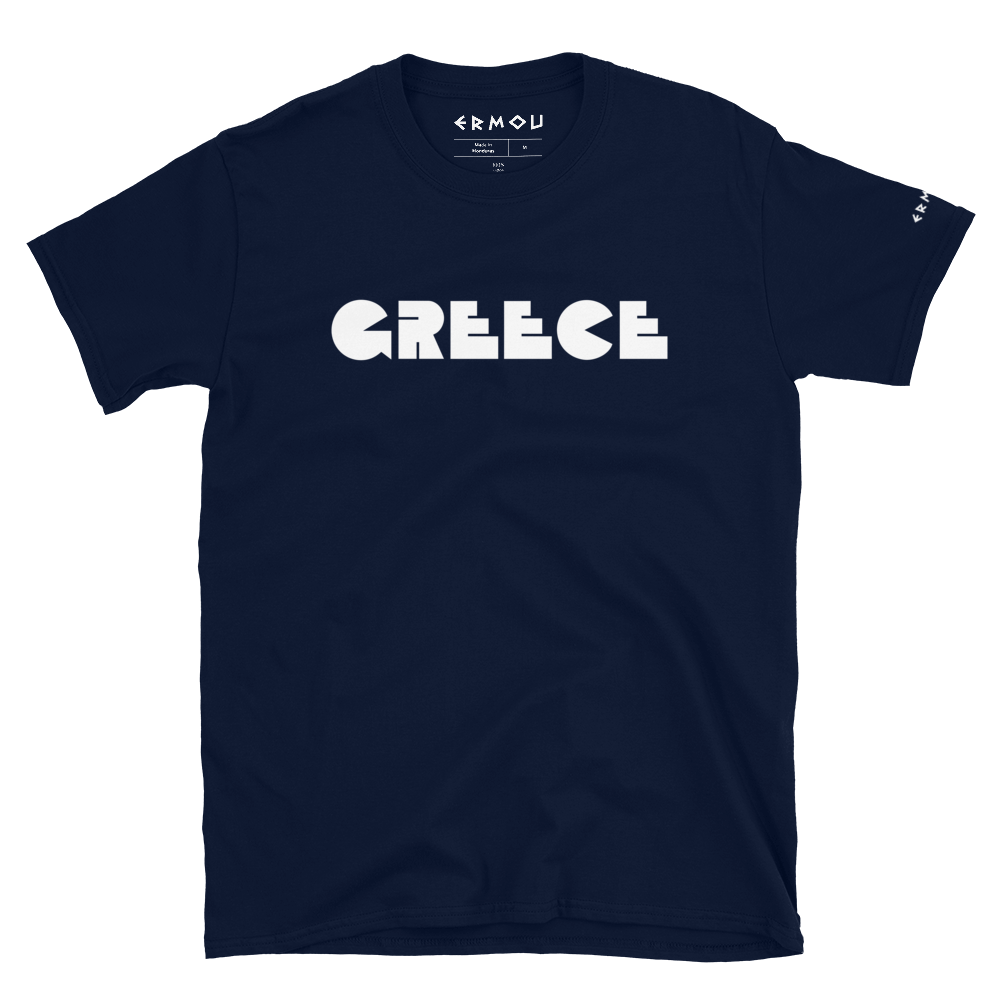 GREECE Retro White Logo Dark Tee