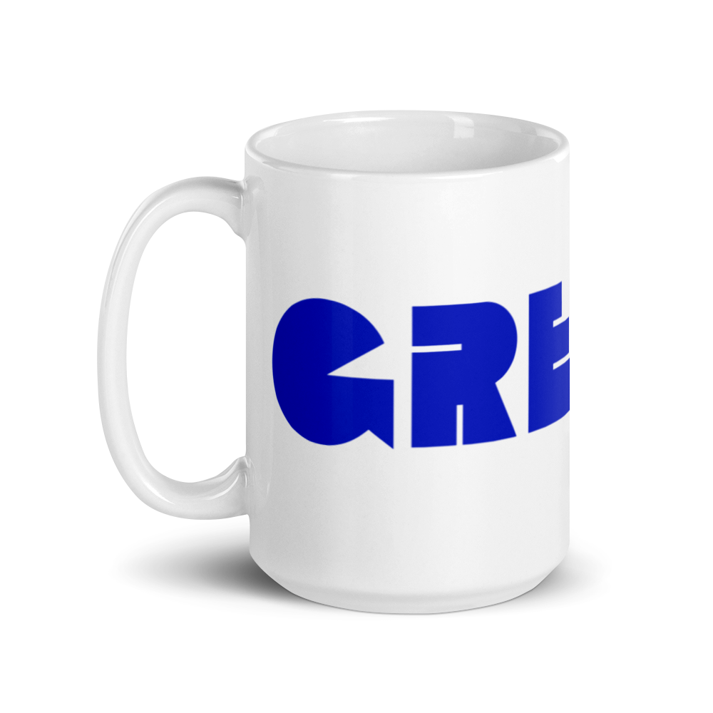 GREECE Retro Blue Logo Mug