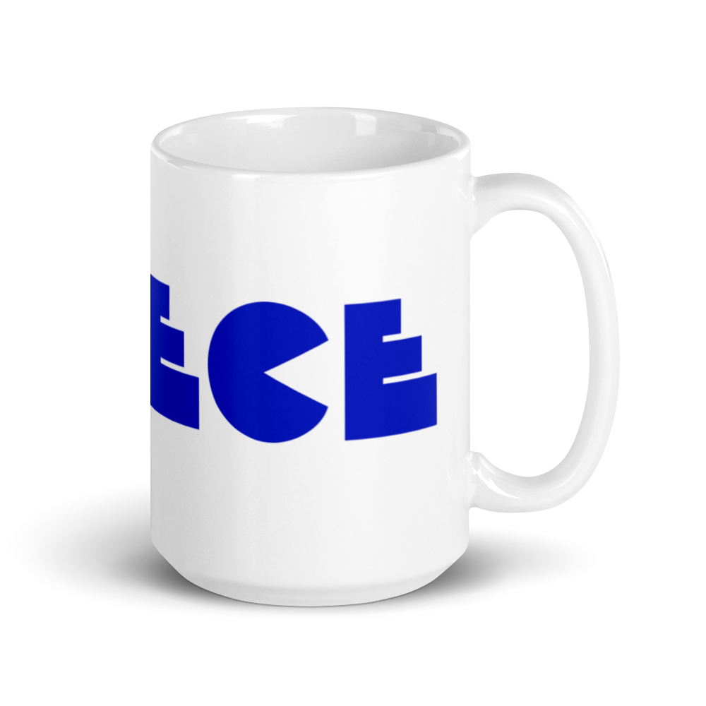 GREECE Retro Blue Logo Mug